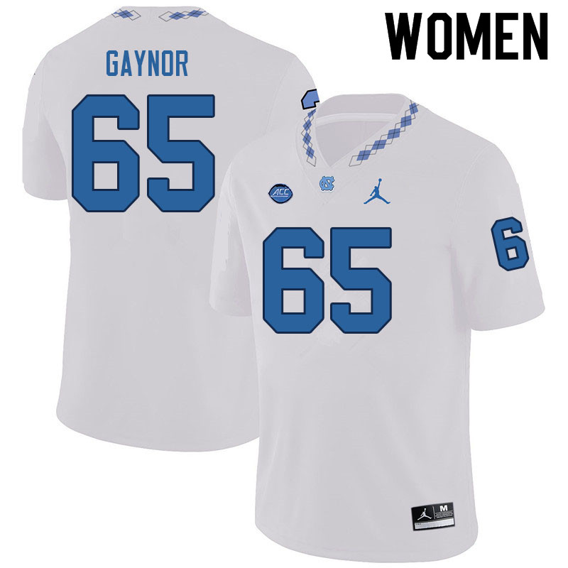 Women #65 Corey Gaynor North Carolina Tar Heels College Football Jerseys Sale-White